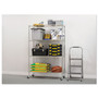 Alera NSF Certified 4-Shelf Wire Shelving Kit with Casters, 48w x 18d x 72h, Silver (ALESW604818SR) View Product Image