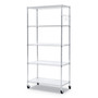 Alera 5-Shelf Wire Shelving Kit with Casters and Shelf Liners, 36w x 18d x 72h, Silver (ALESW653618SR) View Product Image