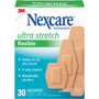 Nexcare Soft 'n Flex Bandages - Assorted Sizes - 0.94" Width x 1.13" Length, - 1.13" Width x 3" Length, - 0.88" Width x 2.25" Length - Tan