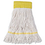 Boardwalk Super Loop Wet Mop Head, Cotton/Synthetic Fiber, 5" Headband, Small Size, White, 12/Carton (BWK501WH) View Product Image