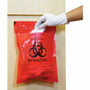 CareTek Stick-On Biohazard Infectious Waste Bags - 1.40 quart Capacity - 14" Length x 12" Width x 2 mil (51 Micron) Thickness - Red