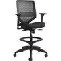 HON Solve Sitting Stool - Fabric Seat Material - Charcoal Back Color - Mesh Back Material - Black Frame Color - Mid Back - (HONSVSR1ACLC10T)
