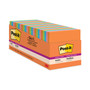 Post-it Notes Super Sticky Pads in Energy Boost Collection Colors, Cabinet Pack, 3" x 3", 70 Sheets/Pad, 24 Pads/Pack