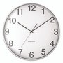 Union & Scale Essentials Classic Round Wall Clock, 12" Overall Diameter, Silver Case, 1 AA (sold separately)