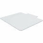 Lorell Tempered Glass Chairmat with Lip - Hardwood Floor, Carpet53" Width x 45" Depth - Lip Size 6" Length x 23" Width - Tempered Glass - Clear