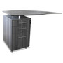 Mayline Medina Series Pencil/Box/File Return Pedestal - 26" Height x 18" Width x 15" Depth, x 1" Thickness Top - 3 x Storage, Box, File Drawer(s) - Beveled Edge - Material: Steel - Finish: Gray, Laminate, Silver