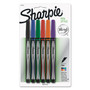 Sharpie Water-Resistant Ink Porous Point Pen, Stick, Fine 0.4 mm, Assorted Ink and Barrel Colors, 6/Pack