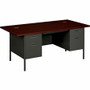 HON Metro Classic HP3276 Pedestal Desk - 29.5" Height x 72" Width x 36" Depth - 5 x Box, File Drawer(s) - Double Pedestal - Square Edge - Finish: Charcoal