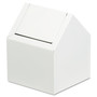 HOSPECO Double Entry, Swing Top Floor Receptacle, Metal, White (HOS2201)