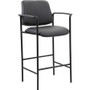 Boss Square Back Stool - Black Seat Color - Vinyl Seat Material - Black Back Color - Black Frame Color - Armrest