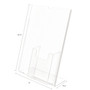 deflecto Superior Image Slanted Sign Holder with Front Pocket, 9w x 4.5d x 10.75h, Clear (DEF590501) View Product Image