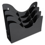 deflecto 3-Tier Document Organizer w/6 Removable Dividers, 13.38w x 3.5d x 11.5h, Black