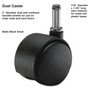 Master Caster Duet Dual Wheels, Grip Ring Type C Stem, 2" Soft Polyurethane Wheel, Matte Black, 5/Set