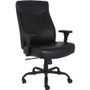 Lorell Big & Tall Executive High-Back Chair With Adjustable Arms - Black Seat Color - Bonded Leather Seat Material - Black Back Color - Bonded Leather Back Material - High Back