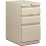 HON Brigade H33723R Pedestal - 28" Height x 15" Width x 22.9" Depth - 3 x Box, File Drawer(s) - Finish: Light Gray