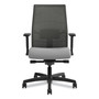 HON Ignition 2.0 4-Way Stretch Mid-Back Mesh Task Chair, Supports 300 lb, 17" to 21" Seat, Frost Seat, Charcoal Back, Black Base View Product Image