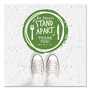 Tabbies BeSafe Messaging Floor Decals, Be Smart Stand Apart; Knife/Fork; Thank You, 12" Dia., Green/White, 6/Carton