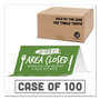 Tabbies BeSafe Messaging Table Top Tent Card, 8 x 3.87, Sorry! Area Closed Thank You For Keeping A Safe Distance, Green, 100/Carton (TAB79162) View Product Image