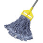 Rubbermaid Commercial Super Stitch Blend Mop Head, Medium, Cotton/Synthetic, Blue, 6/Carton RCPD212BLU