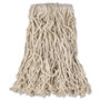Rubbermaid Commercial Economy Cut-End Cotton Wet Mop Head, 16oz, 1" Band, White, 12/Carton