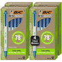 BIC Ecolutions Clic Stic Ballpoint Pen - 1 mm Medium Pen Point - Retractable - Blue Ink - Semi Clear Barrel