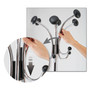 Alba Chromy Coat Stand, 12 Knobs, 16w x 16d x 70.5h, Chrome/Black (ABAPMCLAS) View Product Image