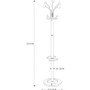 Alba Chromy Coat Stand, 12 Knobs, 16w x 16d x 70.5h, Chrome/Black