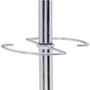 Alba Chromy Coat Stand, 12 Knobs, 16w x 16d x 70.5h, Chrome/Black