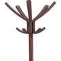 Alba Cafe Wood Coat Stand, Ten Peg/Five Hook, 21.67w x 21.67d x 69.33h, Espresso Brown