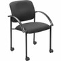 Lorell Upholstered Guest Chair with Arms - Black Seat Color - Black Frame Color - Steel Frame Material - Four-legged Base - Black