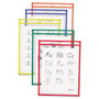 C-Line Reusable Dry Erase Pockets, 9 x 12, Assorted Primary Colors, 5/Pack (CLI40630) View Product Image