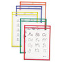 C-Line Reusable Dry Erase Pockets, 9 x 12, Assorted Primary Colors, 5/Pack