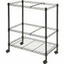 Lorell 2-Tier Wire Mobile File Cart - 4 Casters - Steel - 26" Width x 12.50" Depth x 30" Height - Black