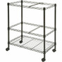 Lorell 2-Tier Wire Mobile File Cart - 4 Casters - Steel - 26" Width x 12.50" Depth x 30" Height - Black