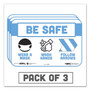 Tabbies BeSafe Messaging Education Wall Signs, 9 x 6,  "Be Safe, Wear a Mask, Wash Your Hands, Follow the Arrows", 3/Pack (TAB29546) View Product Image