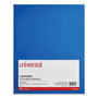 Universal Laminated Two-Pocket Folder, Cardboard Paper, 100-Sheet Capacity, 11 x 8.5, Blue, 25/Box