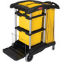 Rubbermaid Commercial High Capacity Janitorial Cart - 4" Caster Size - 48.25" Width x 22" Depth x 44" Height - Yellow, Black