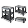 Alera 3-in-1 Cart/Stand, Plastic, 3 Shelves, 1 Drawer, 100 lb Capacity, 21.63" x 13.75" x 24.75", Black/Gray (ALEU3N1BL) View Product Image