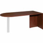 Lorell Essentials Series Peninsula Desk Box 1 of 2 - 29.5" Height x 30" Width x 66" Depth - Finish: Laminate, Mahogany - Durable