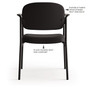 HON VL616 Stacking Guest Chair with Arms, Fabric Upholstery, 23.25" x 21" x 32.75", Charcoal Seat, Charcoal Back, Black Base