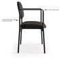 HON VL616 Stacking Guest Chair with Arms, Fabric Upholstery, 23.25" x 21" x 32.75", Charcoal Seat, Charcoal Back, Black Base