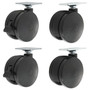 Alera Casters for Height-Adjustable Table Bases, Grip Ring Stem, 2" Wheel, Black, 4/Set Product Image 