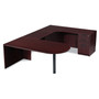 Alera Valencia Series D-Top Desk, 71" x 35.5" x 29.63", Mahogany (ALEVA277236MY) View Product Image