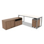 Alera Valencia Series Mobile Pedestal, Left/Right, 2-Drawers: Box/File, Legal/Letter, Modern Walnut, 15.88" x 19.13" x 22.88" (ALEVABFWA) View Product Image