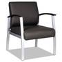Alera metaLounge Series Mid-Back Guest Chair, 24.6" x 26.96" x 33.46", Black Seat, Black Back, Silver Base