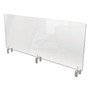 Ghent Clear Partition Extender with Attached Clamp, 48 x 3.88 x 30, Thermoplastic Sheeting (GHEPEC3048A) View Product Image
