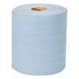 Tork Industrial Paper Wiper, 4-Ply, 11 x 15.75, Unscented, Blue, 375 Wipes/Roll, 2 Rolls/Carton