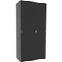 Lorell Fortress Series Janitorial Cabinet - 36" Width x 18" Depth x 72" Height - 4 x Shelf(ves) - Hinged Door(s) - Locking System, Welded, Sturdy, Recessed Locking Handle, Durable, Removable Lock, Storage Space, Adjustable Shelf - Black