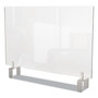 Ghent Clear Partition Extender with Attached Clamp, 42 x 3.88 x 24, Thermoplastic Sheeting