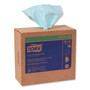 Tork Low-Lint Cleaning Cloth, 1-Ply, 9 x 16.5, Unscented, Turquoise, 100/Box, 8 Boxes/Carton (TRK192475) View Product Image